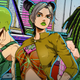The main characters of Jojo's Bizarre Adventure: Stone Ocean; F.F. (left), Jolyne Cujoh (center), Ermes Costello (right), and